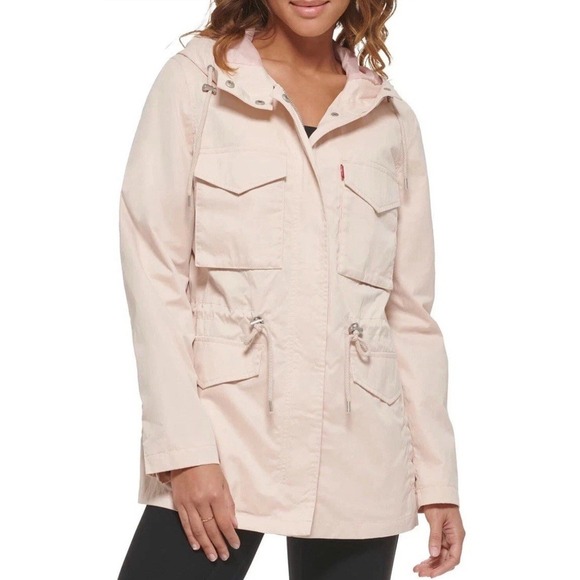 Levi's Jackets & Blazers - Levi's Women's 2XL Four Pocket Hooded Military Jacket Peach Puree Pink NWT